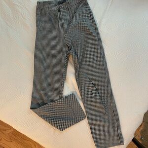 Brandy Melville cropped cigarette pants in black and white buffalo check plaid